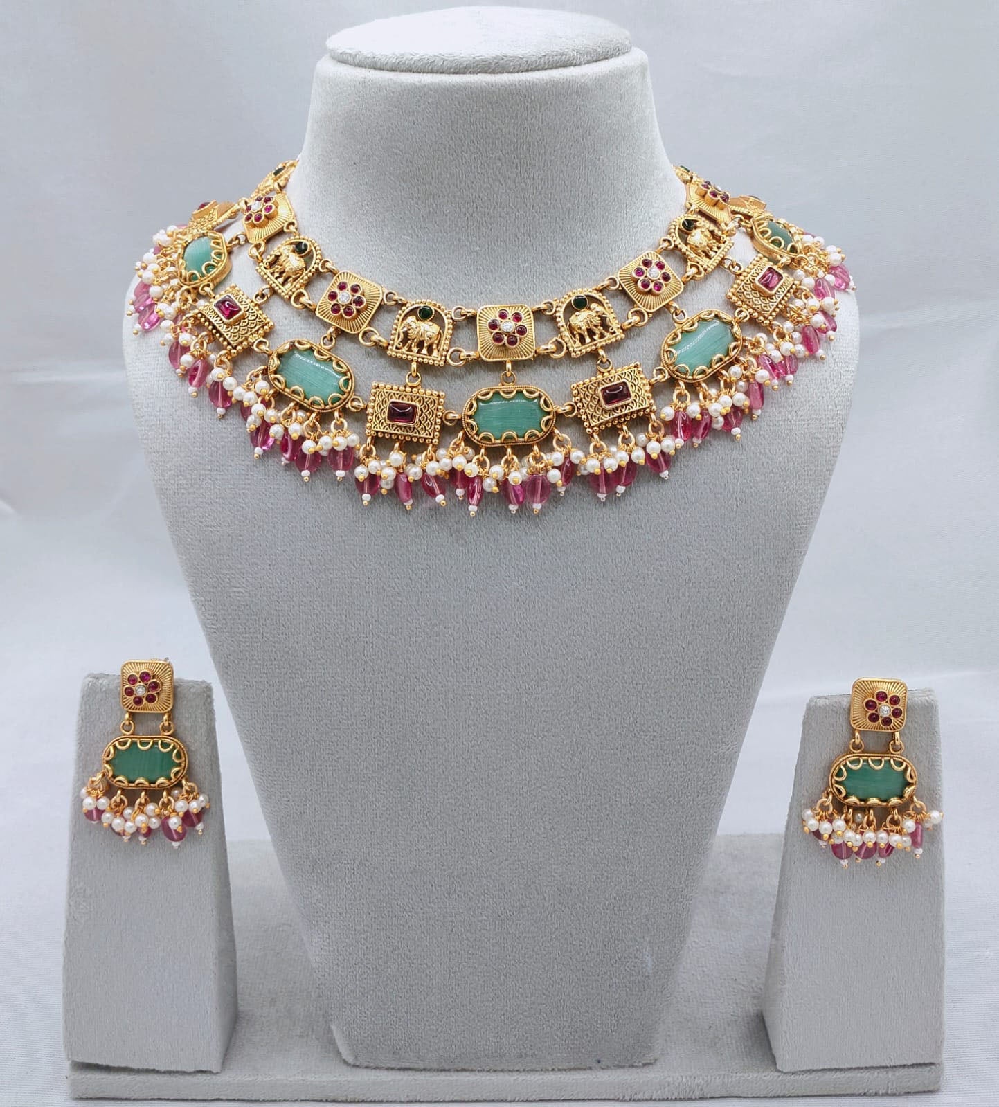 Lucentarts Jewellery Elegant Charm Pota And Pearl Necklace Set