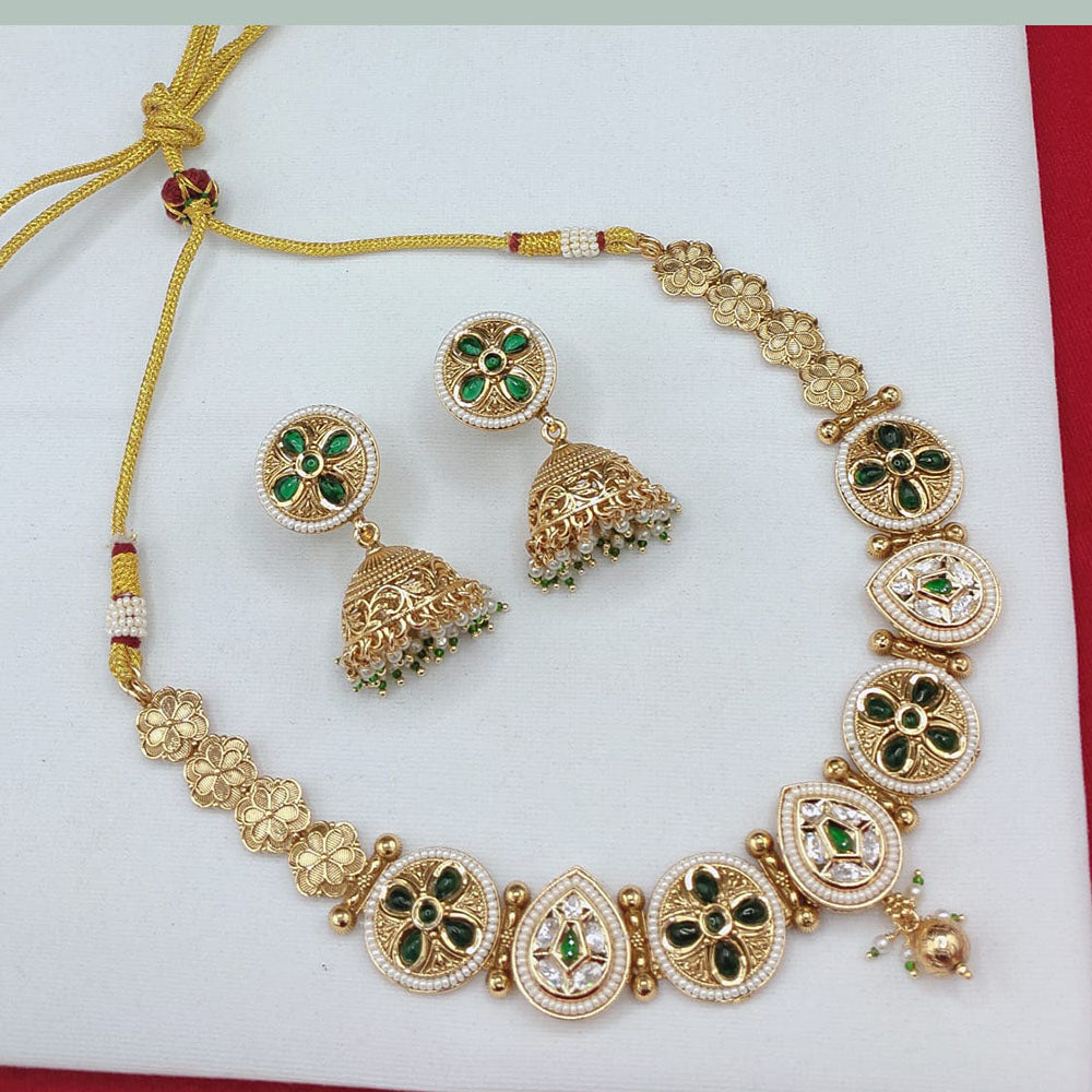 Lucentarts Jewellery Classic Charm Pota Austrian Stone And Pearl Necklace Set