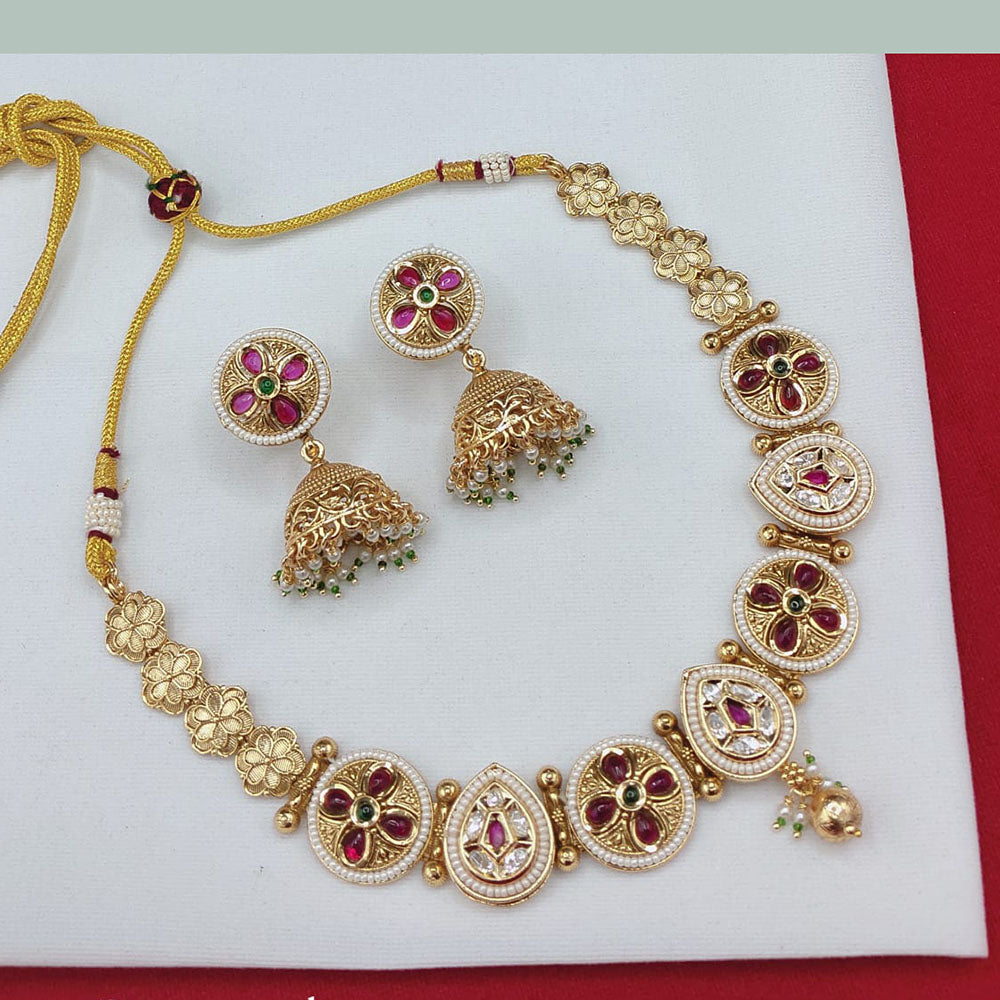 Lucentarts Jewellery Classic Charm Pota Austrian Stone And Pearl Necklace Set