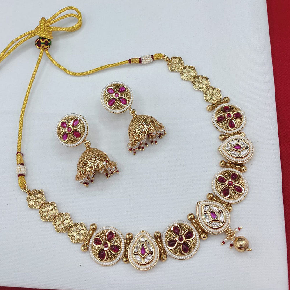 Lucentarts Jewellery Classic Charm Pota Austrian Stone And Pearl Necklace Set