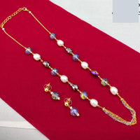 Lucentarts Jewellery Stylish Multi-Color Glass Beads Party Wear Necklace Set