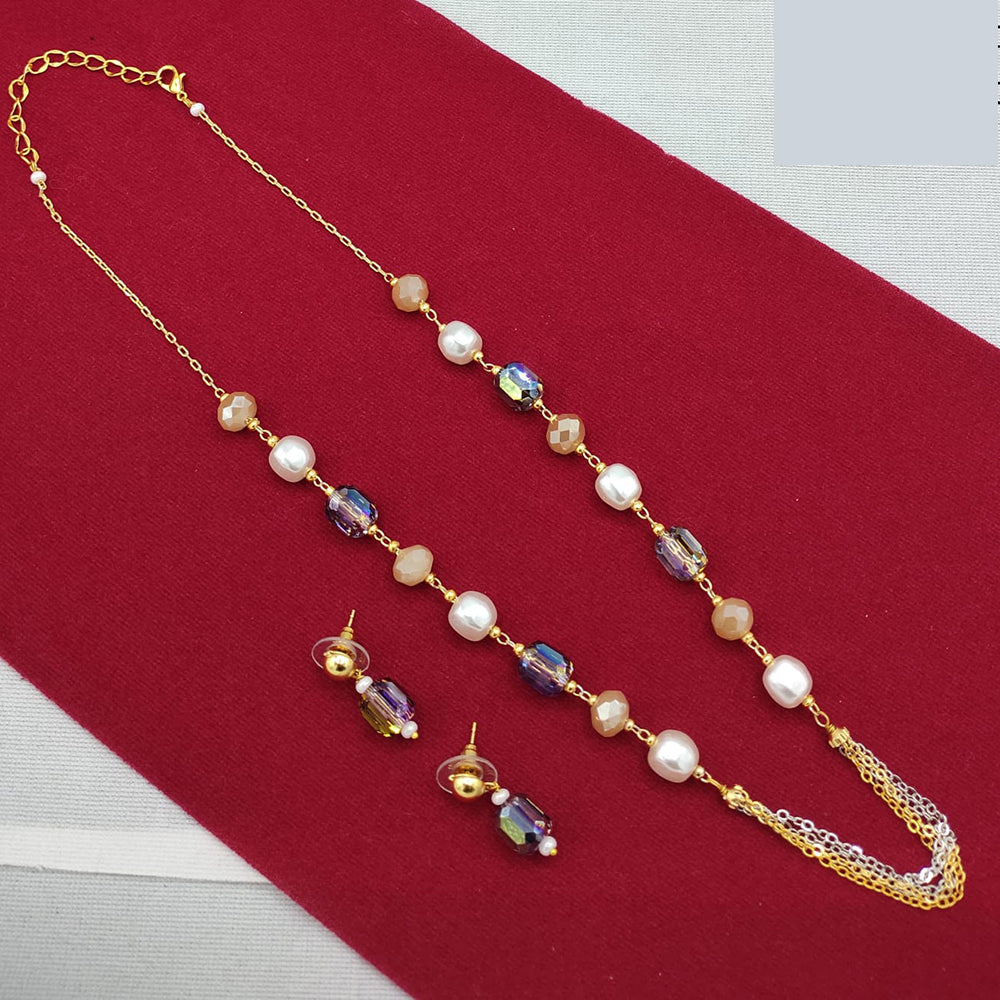 Lucentarts Jewellery Stylish Multi-Color Glass Beads Party Wear Necklace Set
