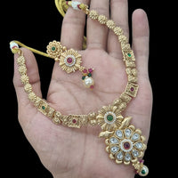 Lucentarts Jewellery Glamorous Pota Stone And Pearl Necklace Set