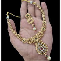Lucentarts Jewellery Glamorous Pota Stone And Pearl Necklace Set