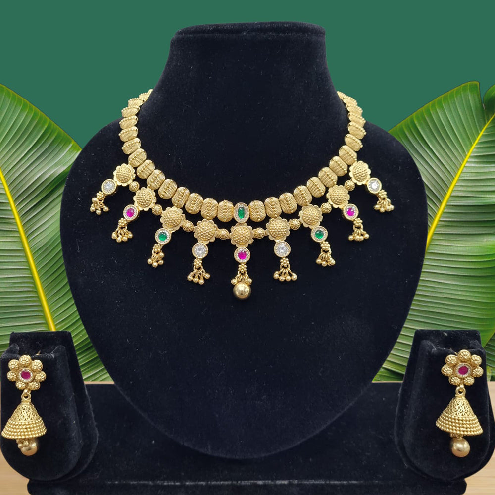 Lucentarts Jewellery Glamorous Pota Stone And Pearl Necklace Set