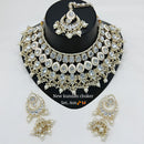 Lucentarts Jewellery Premium Kundan Stone And Pearl Meenakari Choker Necklace Set