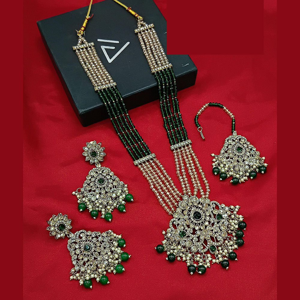 Lucentarts Jewellery Heritage Style Austrian Stone And Beads Long Necklace Set