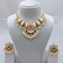 Lucentarts Jewellery Classic Pota And Meenakari Beads Pearl Necklace Set