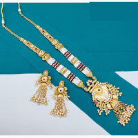 Lucentarts Jewellery Classic Pota And Meenakari Beads Pearl Long Necklace Set