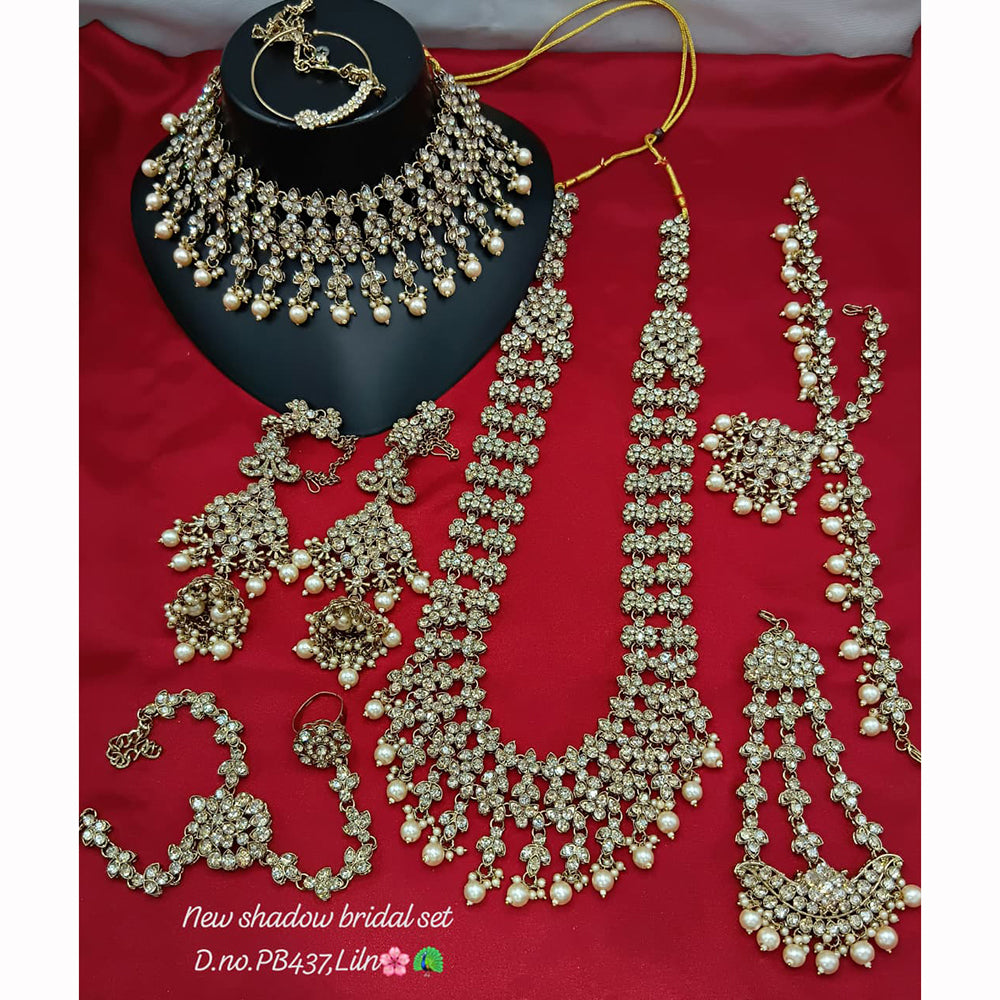 Lucentarts Jewellery Sparkling Austrian And Beads Bridal Set