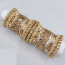 Lucentarts Jewellery Designer Kundan With Pearl And Meenakari Openable Bangles Set