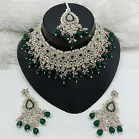 Lucentarts Jewellery Fashion Choker Necklace Set Sparkling Austrain Stone With Beads