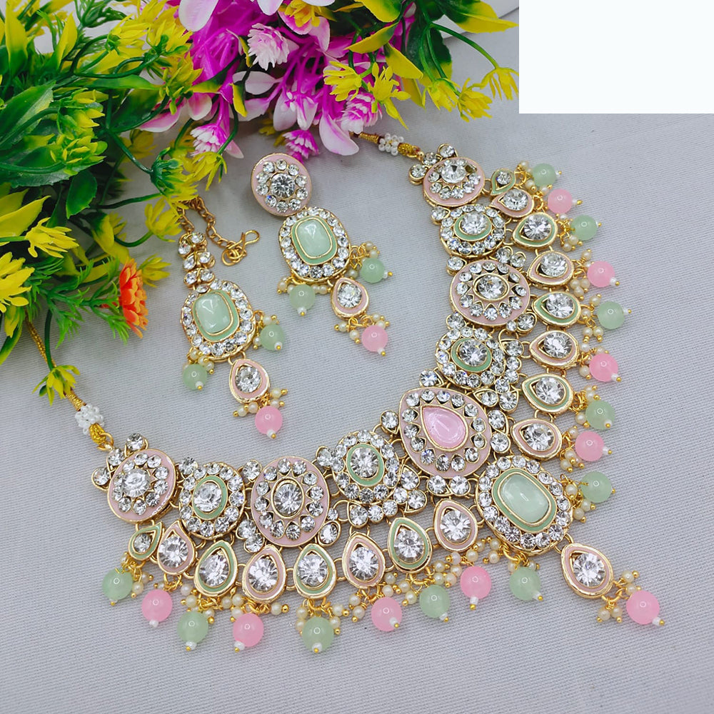 Lucentarts Jewellery Royal Charm Kundan And Pearl Necklace Set