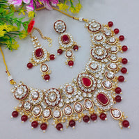 Lucentarts Jewellery Royal Charm Kundan And Pearl Necklace Set