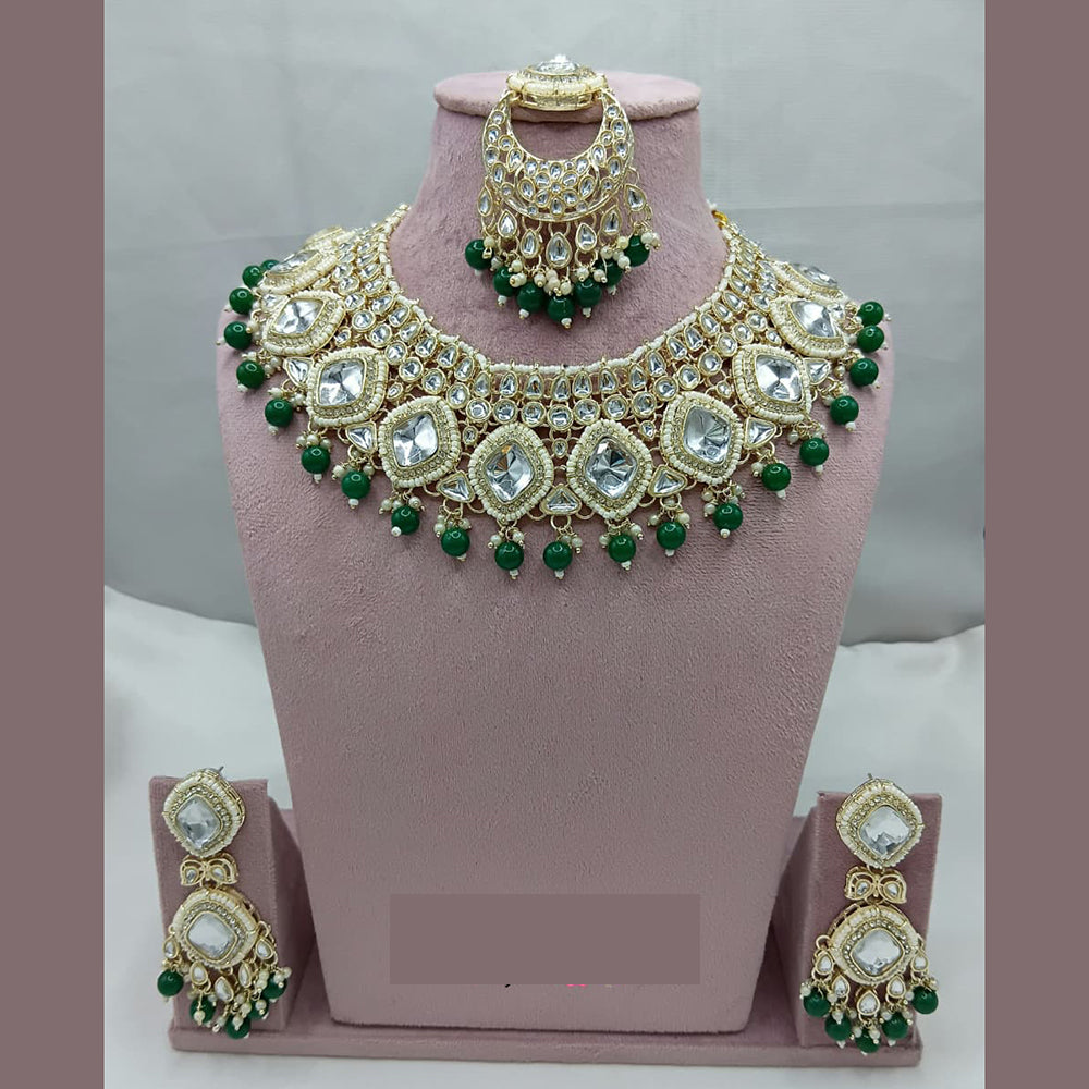 Lucentarts Jewellery  Ethnic Royalty Kundan And Pearl  Necklace Set For Bride And Festive Looks