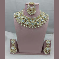 Lucentarts Jewellery  Ethnic Royalty Kundan And Pearl  Necklace Set For Bride And Festive Looks
