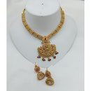 Lucentarts Jewellery Heritage Pota Stone And Pearl Temple Necklace Set 