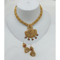 Lucentarts Jewellery Heritage Pota Stone And Pearl Temple Necklace Set 