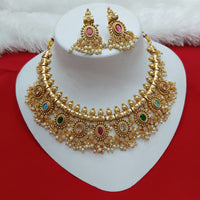 Lucentarts Jewellery Designer Pota Stone And Pearl Necklace Set
