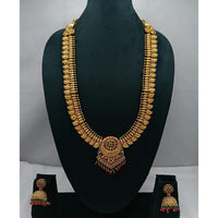 Lucentarts Jewellery Heritage Pota Stone And Pearl Long Necklace Set 