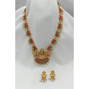 Lucentarts Jewellery Heritage Pota Stone And Pearl Temple Long Necklace Set