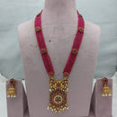 Lucentarts Jewellery Designer Pota Stone And Pearl Long Necklace Set