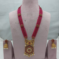Lucentarts Jewellery Designer Pota Stone And Pearl Long Necklace Set