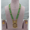 Lucentarts Jewellery Designer Pota Stone And Pearl Long Necklace Set
