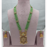 Lucentarts Jewellery Designer Pota Stone And Pearl Long Necklace Set