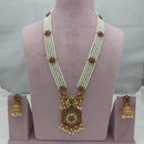 Lucentarts Jewellery Designer Pota Stone And Pearl Long Necklace Set