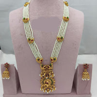 Lucentarts Jewellery Grand Heritage Pota Stone And Pearl Long Jewellery Necklace Set