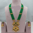 Lucentarts Jewellery Grand Heritage Pota Stone And Pearl Long Jewellery Necklace Set
