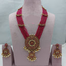 Lucentarts Jewellery Grand Heritage Pota Stone And Pearl Long Jewellery Necklace Set