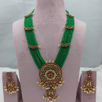 Lucentarts Jewellery Grand Heritage Pota Stone And Pearl Long Jewellery Necklace Set