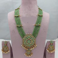 Lucentarts Jewellery Grand Heritage Pota Stone And Pearl Long Jewellery Necklace Set