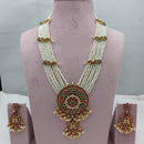 Lucentarts Jewellery Grand Heritage Pota Stone And Pearl Long Jewellery Necklace Set