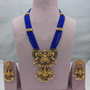 Lucentarts Jewellery Grand Heritage Pota Stone And Pearl Temple Long Necklace Set