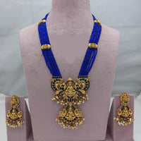 Lucentarts Jewellery Grand Heritage Pota Stone And Pearl Temple Long Necklace Set