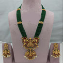 Lucentarts Jewellery Grand Heritage Pota Stone And Pearl Temple Long Necklace Set