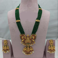 Lucentarts Jewellery Grand Heritage Pota Stone And Pearl Temple Long Necklace Set