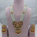Lucentarts Jewellery Grand Heritage Pota Stone And Pearl Temple Long Necklace Set