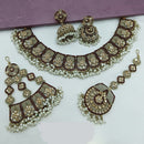 Lucentarts Jewellery Royal Pakistani Crystal Stone And Pearl Necklace Set