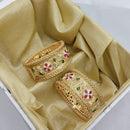 Lucentarts Jewellery Traditional Pota Stone And Meenakari Openable Bangles Set 