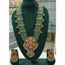 Lucentarts Jewellery Traditional Pota Stone And Pearl Necklace Set