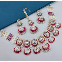 Lucentarts Jewellery Traditional Pota Stone And Pearl Necklace Set