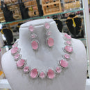 Lucentarts Jewellery Designer American Diamond Fashion Jewelry Necklace Set