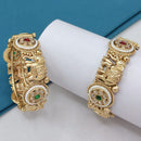 Lucentarts Jewellery Designer Crystal And Pearl Openable Bangles Set