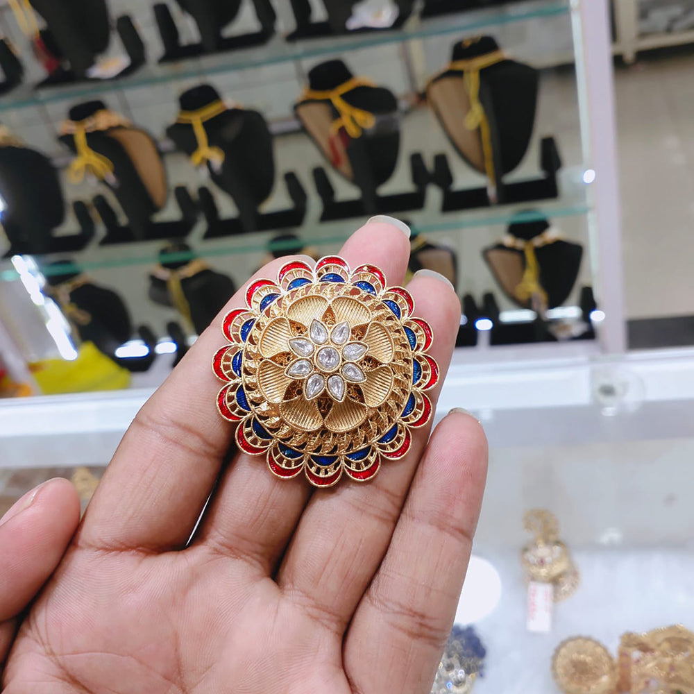 Lucentarts Jewellery Pota And Meenakari Adjustable Ring