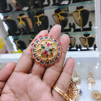 Lucentarts Jewellery Pota And Meenakari Adjustable Ring