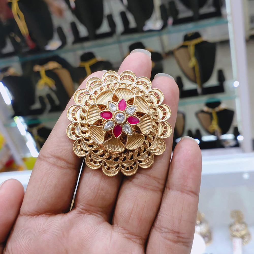 Lucentarts Jewellery Pota And Meenakari Adjustable Ring